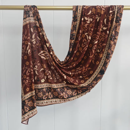 [High Quality Mercerized Cotton Print] Jersey Print Bohemian Watercolor Jersey Print Scarf