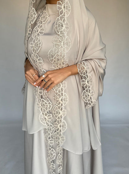 MQ427modest Middle East Fashion Foreign Trade Muslim Women's Turkish Lace Stitched Lace Robes Abaya