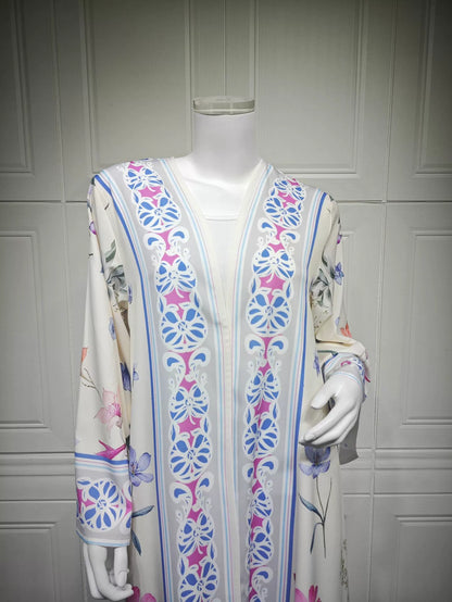Floral print abaya