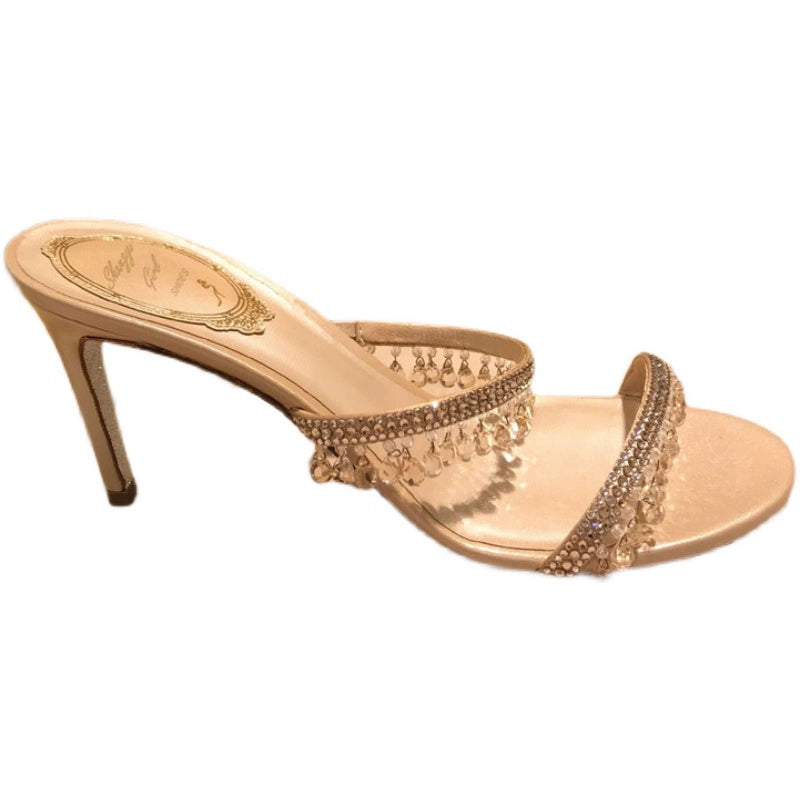 Rene Caovilla Stiletto Crystal Strap Heels